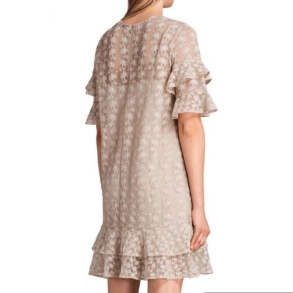 All Saints Henrietta Ruffle Dress In Vintage White - Picture 2 of 13